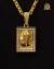 PINGENTE BANHADO: CRISTO 3D QUADRADO BORDA CRAVEJADA - comprar online