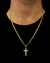 CONJUNTO: CORRENTE CUBANA 2MM + PINGENTE CRUZ CRAVEJADA RETA - comprar online