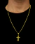 CONJUNTO: CORRENTE CUBANA 2MM + PINGENTE CRUZ COM BORDA - comprar online