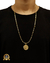 CONJUNTO BANHADO: CORRENTE GRUMET 3X1 2MM + PINGENTE - Diamante Lapidado - Joias feitas 100% em Moeda Antiga