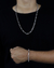 CONJUNTO: CORRENTE + PULSEIRA / TIJOLINHO 5MM - PRATA 925 - comprar online