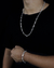 CONJUNTO: CORRENTE + PULSEIRA / TIJOLINHO 5MM - PRATA 925 na internet