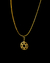 CONJUNTO: CORRENTE PERUANA 3MM + PINGENTE MEDALHA ESTRELA DE DAVI VAZADA BORDADA - Diamante Lapidado - Joias feitas 100% em Moeda Antiga