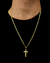 CONJUNTO: CORRENTE PIASTRINE 2MM + PINGENTE CRUZ CRAVEJADA RETA - comprar online