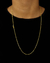 CONJUNTO: CORRENTE PITBULL 1,5MM + PINGENTE CRUZ PALITO PEQUENO - Diamante Lapidado - Joias feitas 100% em Moeda Antiga