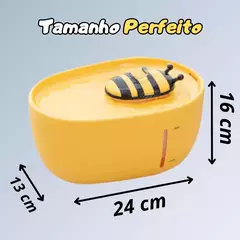 Fonte de Água Abelhinha para Gatos e Cães com Filtro de Carvão Ativado - Cabo USB- Bivolt