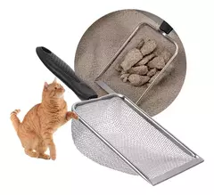 Pá Higiênica de Inox para Caixa de Areia Gatos