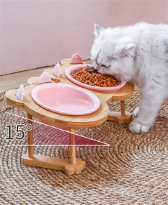 Comedouro elevado para cães e gatos