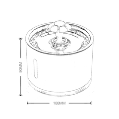 Fonte de água automática para gatos