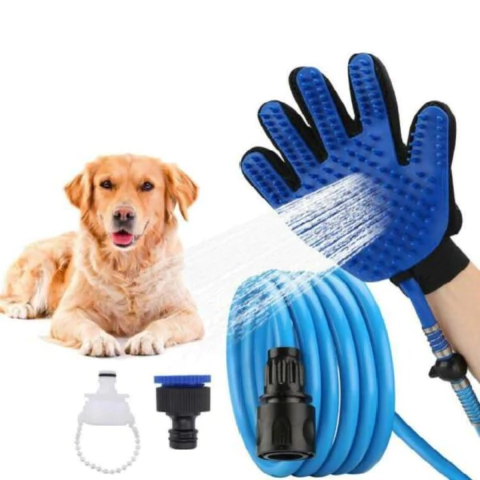 Luva Chuveiro Banho Pet, Cão, Gato, Escovação E Tira Pêlos