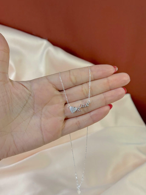 Colar Love Coração Cravejado