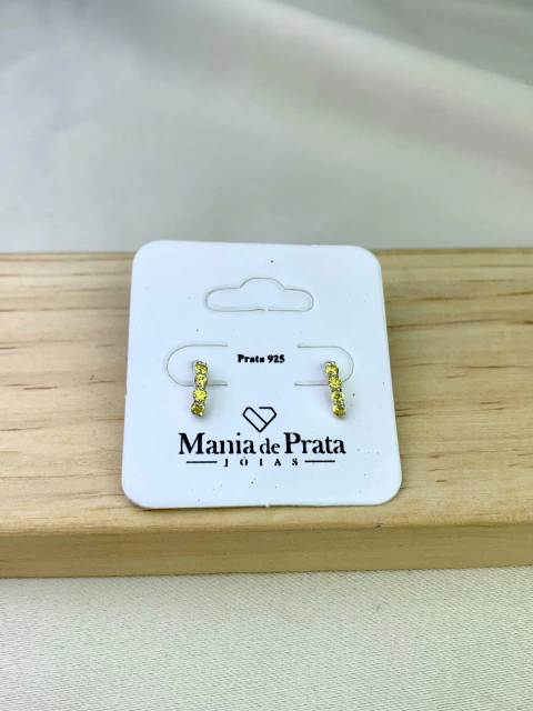 Brinco Cravejado Amarelo