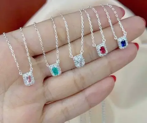 Colares Espelhos Cravejados Coloridos