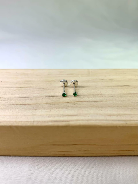 Brinco Baby Ponto de Luz Verde Escuro