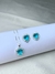 Conjunto Coração De Luz Cravejado Turquesa