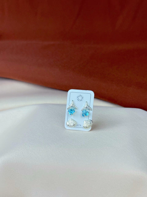 Trio Rabo de Sereia + Coração De Luz Azul + Concha