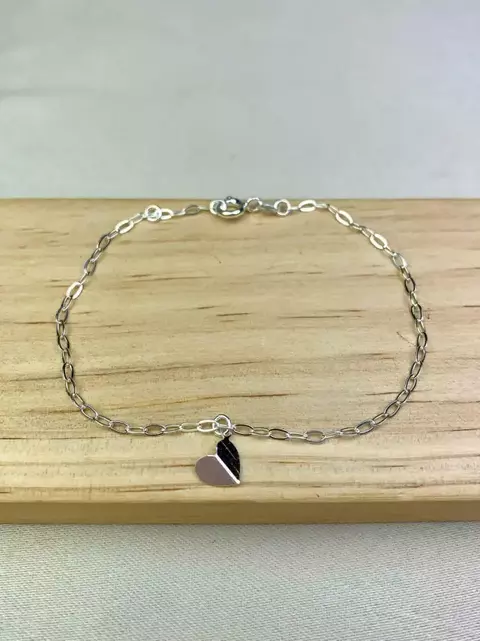 Pulseira Coração Prata