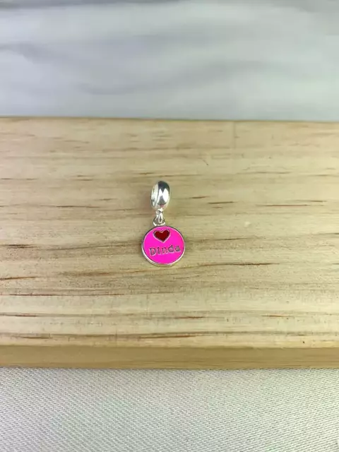 Berloque Coração Rosa Dinda