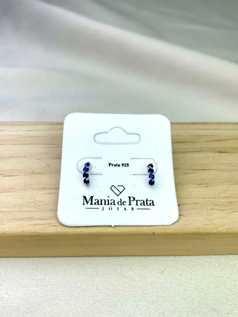 Brinco Cravejado Azul Marinho