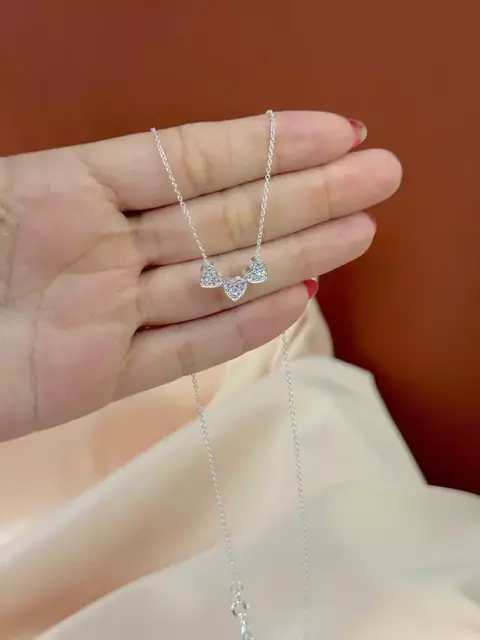 Colar Corações Cravejado