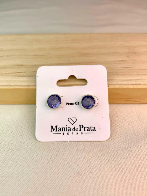 Brinco Ponto de Luz Roxo Embutido