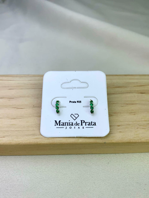 Brinco Cravejado Verde Escuro