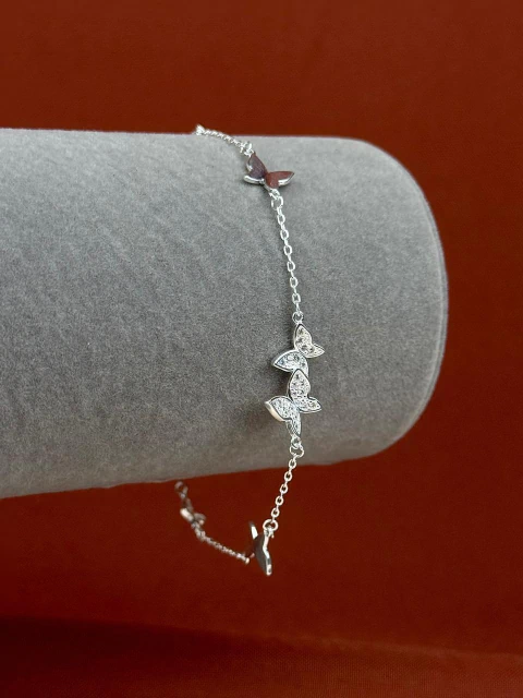 Pulseira Borboletas Cravejadas