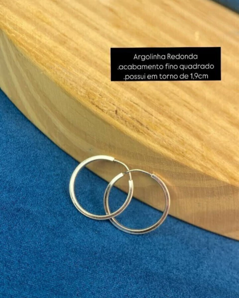 Argolinhas Redondas com acabamento Quadrado