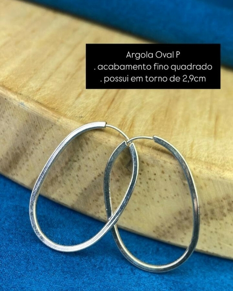 Argola Oval P com Acabamento Quadrado