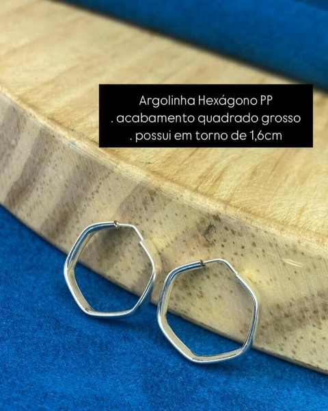 Argola Hexágono PP com Acabamento Quadrado Grosso