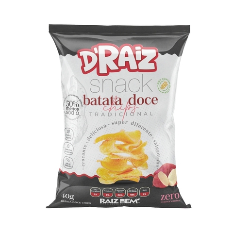 BATATA DOCE BRANCA CHIPS TRADICIONAL - PACOTE 40g