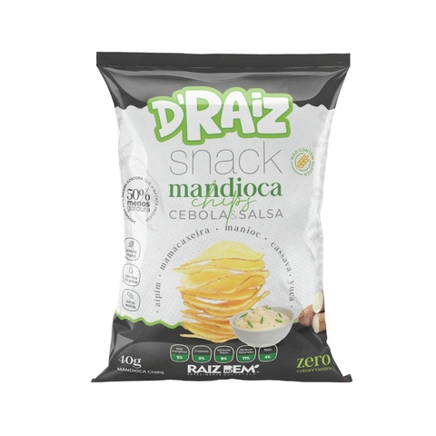 MANDIOCA CHIPS SABOR CEBOLA E SALSA - PACOTE 40g