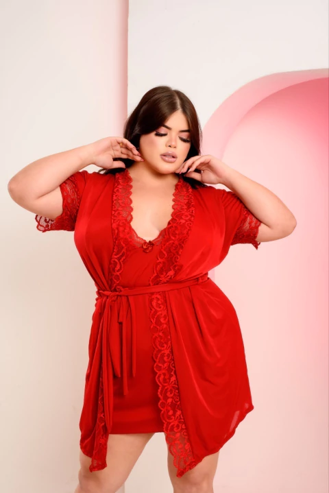 Roby - Sobretudo Liganete com Renda - Cores Diversas - Cod.JS500