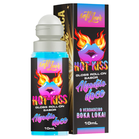 Gloss Hot Kiss Beijável Algodão Doce 10Ml - SOFT LOVE