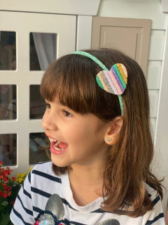 Tiara de Coração com Glitter - comprar online