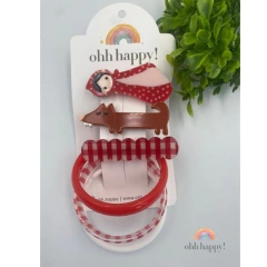 Kit Hair Clip e Pulseira Lobo Mau