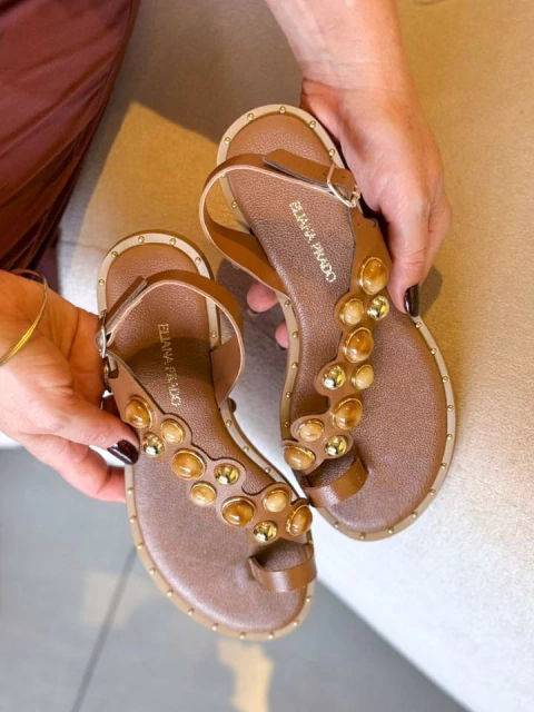 Rasteira Paola com pedrarias - comprar online