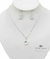 Conjunto Aros Y Collar Cristal Swarovski Corazon 10mm Plata