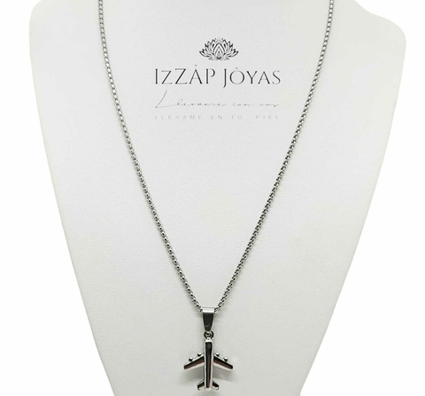 Collar Avion 3d - Acero Quirurgico