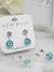 Aros Ojitos Turcos Celestes Y Cubic Pasantes - Plata 925 - Izzap Joyas