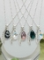 Collar Cadena Gota Swarovski Con Pluma Larga - Plata