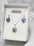 Imagen de Conjunto Aros Y Collar Cristal Swarovski Corazon 10mm Plata