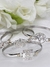 Pulsera Esclava Plata Y Oro Cuadrado Con Flor Central - tienda online