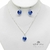 Conjunto Aros Y Collar Cristal Swarovski Corazon 10mm Plata - Izzap Joyas