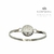 Pulsera Esclava Plata Y Oro CIRCULO CALADO CON FLORES