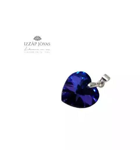 Dije Cristal Swarovski Corazon 14mm + Engarce De Plata 925 - tienda online