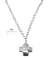 Collar Acero Blanco Cruz Inflada