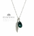 Imagen de Collar Cadena Gota Swarovski Con Pluma Larga - Plata