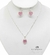 Conjunto Aros Y Collar Cristal Swarovski Corazon 10mm Plata