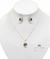 Conjunto Aros Y Collar Cristal Swarovski Corazon 10mm Plata